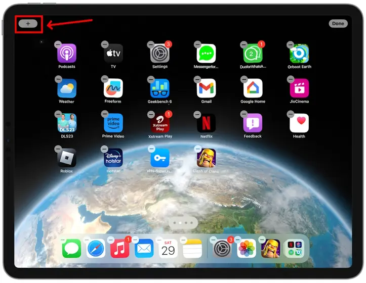 Add Battery Widget to iPad
