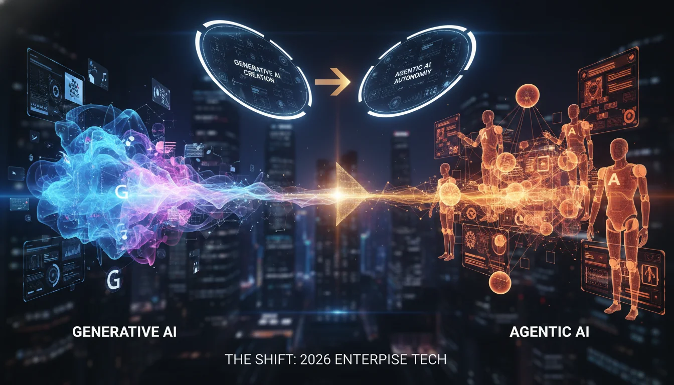Agentic AI vs Generative AI: The Enterprise Shift to Autonomous Workforces (2026 Guide)